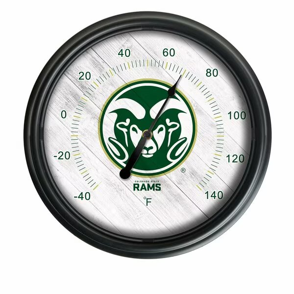Colorado State University Indoor/Outdoor LED Thermometer, Holland Bar Stool Co, Mfr#: ODThrm14BK-08ColoSt